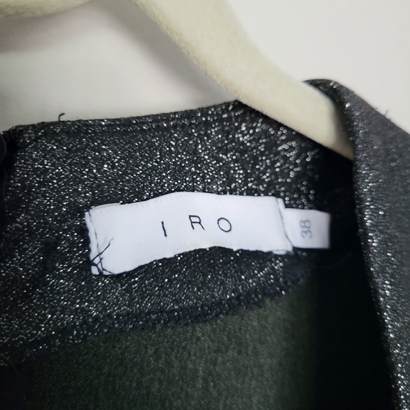 REVOLVE- IRO Dresdi V-Neck Mini Dress. Metallic black bodycon stretch - Picture 8 of 10